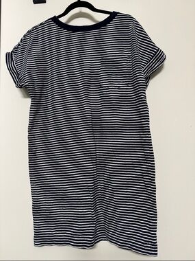Navy & White Striped T-Shirt Dress
